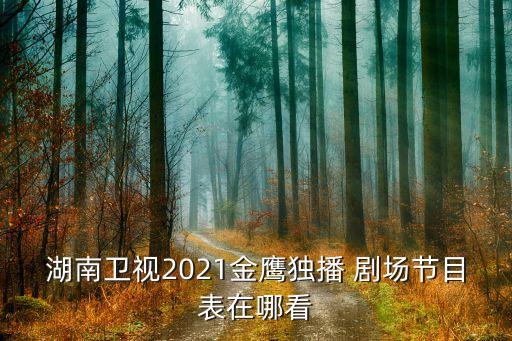 湖南衛(wèi)視2021金鷹獨(dú)播 劇場(chǎng)節(jié)目表在哪看