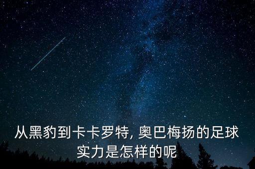 從黑豹到卡卡羅特, 奧巴梅揚的足球?qū)嵙κ窃鯓拥哪? class=