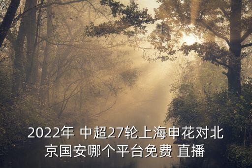 2022年 中超27輪上海申花對(duì)北京國(guó)安哪個(gè)平臺(tái)免費(fèi) 直播