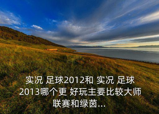  實況 足球2012和 實況 足球 2013哪個更 好玩主要比較大師聯(lián)賽和綠茵...