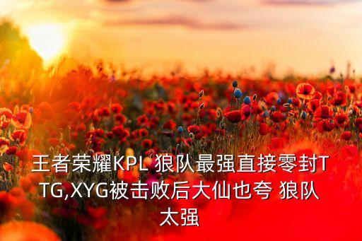 王者榮耀KPL 狼隊(duì)最強(qiáng)直接零封TTG,XYG被擊敗后大仙也夸 狼隊(duì)太強(qiáng)