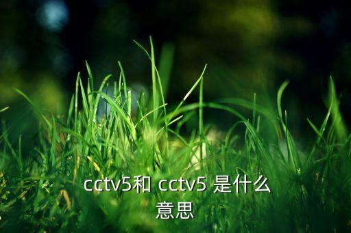  cctv5和 cctv5 是什么意思