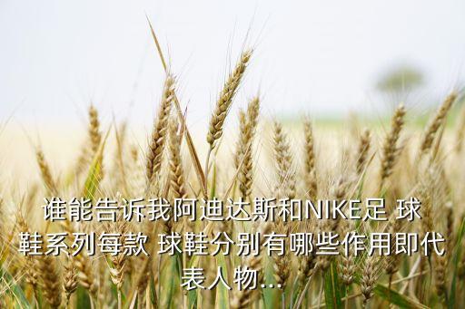 誰(shuí)能告訴我阿迪達(dá)斯和NIKE足 球鞋系列每款 球鞋分別有哪些作用即代表人物...