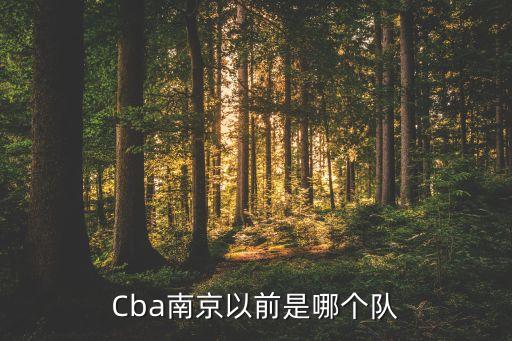 Cba南京以前是哪個隊