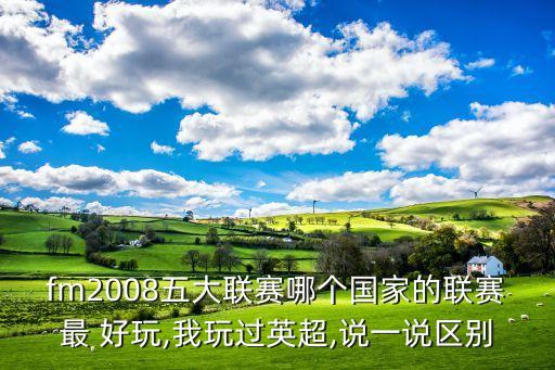 fm2008五大聯(lián)賽哪個國家的聯(lián)賽最 好玩,我玩過英超,說一說區(qū)別