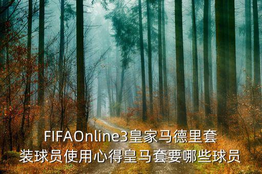 FIFAOnline3皇家馬德里套裝球員使用心得皇馬套要哪些球員