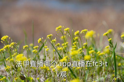 法甲直播哪個(gè)app直播在fc3·tv觀