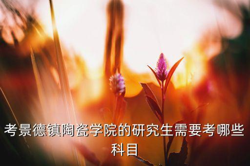 考景德鎮(zhèn)陶瓷學(xué)院的研究生需要考哪些科目