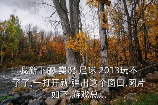 我新下的 實況 足球 2013玩不了了,一打開就 彈出這個窗口,圖片如下,游戲總...