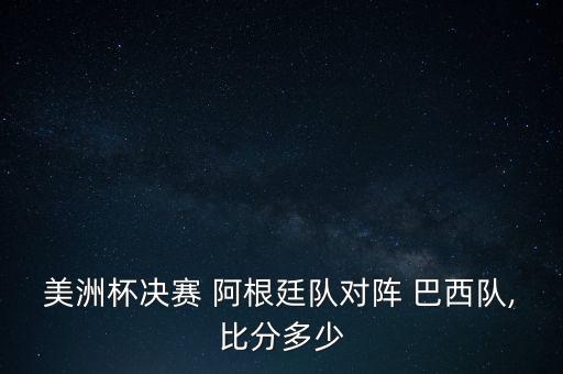 美洲杯決賽 阿根廷隊(duì)對陣 巴西隊(duì),比分多少