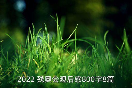 2022 殘奧會觀后感800字8篇