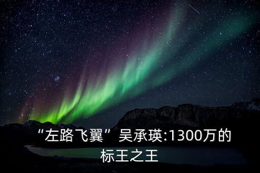 “左路飛翼”吳承瑛:1300萬(wàn)的 標(biāo)王之王