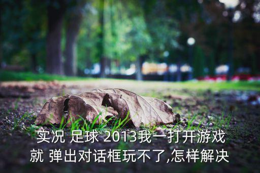  實況 足球 2013我一打開游戲就 彈出對話框玩不了,怎樣解決