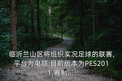  臨沂蘭山區(qū)將組織實(shí)況足球的聯(lián)賽,平臺(tái)為電腦,目前版本為PES2011,賽制...