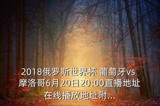 2018俄羅斯世界杯 葡萄牙vs 摩洛哥6月20日20:00直播地址在線播放地址附...