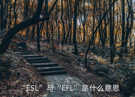 “ESL”與“EFL”是什么意思