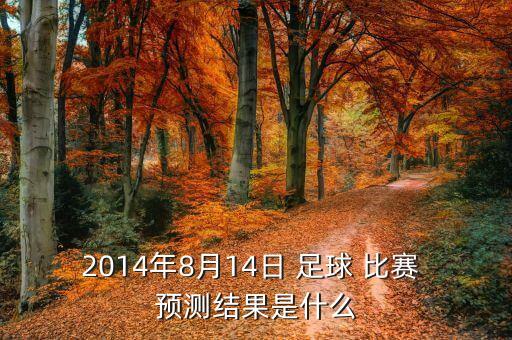 2014年8月14日 足球 比賽 預(yù)測結(jié)果是什么