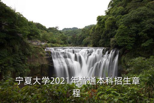  寧夏大學(xué)2021年普通本科招生章程