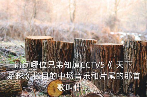 請(qǐng)問哪位兄弟知道CCTV5《 天下 足球》欄目的中場(chǎng)音樂和片尾的那首歌叫什...