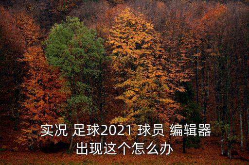  實(shí)況 足球2021 球員 編輯器出現(xiàn)這個(gè)怎么辦