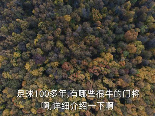  足球100多年,有哪些很牛的門將啊,詳細(xì)介紹一下啊