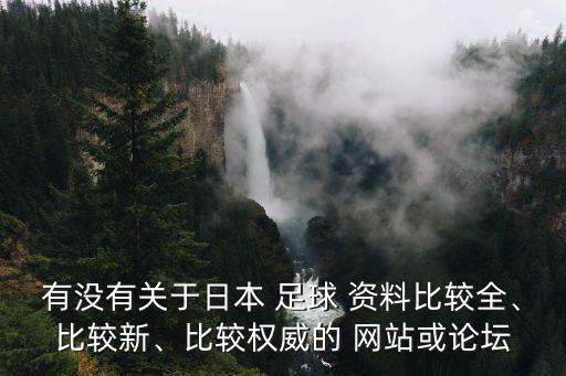 有沒有關(guān)于日本 足球 資料比較全、比較新、比較權(quán)威的 網(wǎng)站或論壇