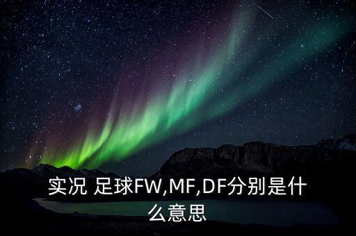 實(shí)況 足球FW,MF,DF分別是什么意思