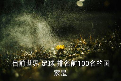 目前世界 足球 排名前100名的國家是