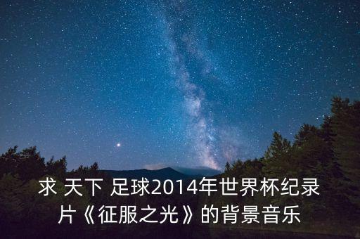 求 天下 足球2014年世界杯紀(jì)錄片《征服之光》的背景音樂