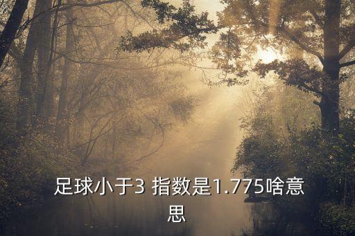  足球小于3 指數(shù)是1.775啥意思