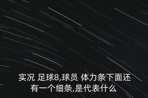  實況 足球8,球員 體力條下面還有一個細條,是代表什么