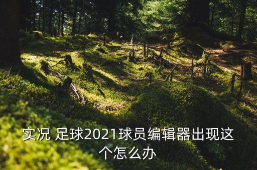 實(shí)況 足球2021球員編輯器出現(xiàn)這個(gè)怎么辦