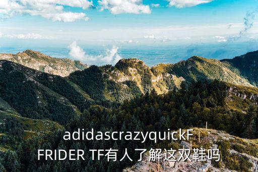 adidascrazyquickFFRIDER TF有人了解這雙鞋嗎