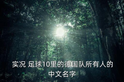  實(shí)況 足球10里的德國隊(duì)所有人的中文名字