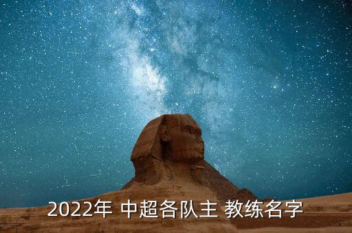 2022年 中超各隊主 教練名字