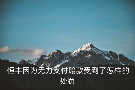  恒豐因為無力支付賠款受到了怎樣的處罰