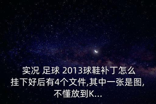  實況 足球 2013球鞋補丁怎么掛下好后有4個文件,其中一張是圖,不懂放到K...