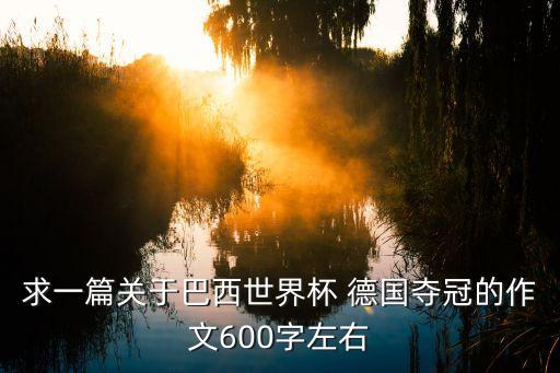 求一篇關(guān)于巴西世界杯 德國(guó)奪冠的作文600字左右