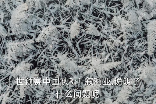 世預(yù)賽中國隊3:1 敘利亞,說明了什么問題呢