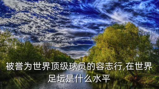 被譽(yù)為世界頂級(jí)球員的容志行,在世界足壇是什么水平