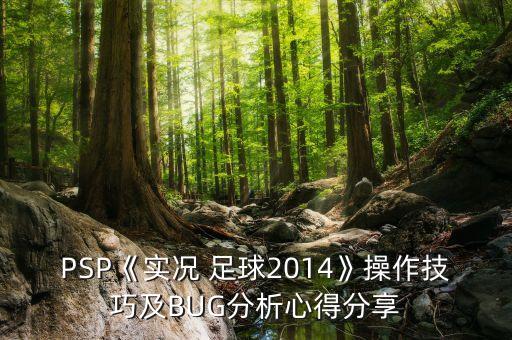 PSP《實(shí)況 足球2014》操作技巧及BUG分析心得分享