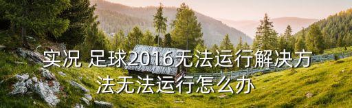  實況 足球2016無法運行解決方法無法運行怎么辦