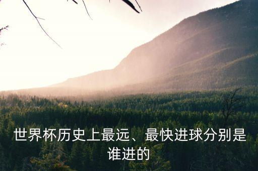  世界杯歷史上最遠(yuǎn)、最快進(jìn)球分別是誰進(jìn)的