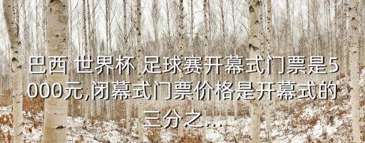 巴西 世界杯 足球賽開幕式門票是5000元,閉幕式門票價格是開幕式的三分之...