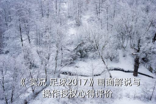 《 實況 足球2017》畫面解說與操作授權(quán)心得評價