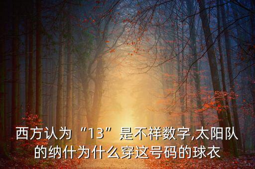 西方認(rèn)為“13”是不祥數(shù)字,太陽(yáng)隊(duì)的納什為什么穿這號(hào)碼的球衣